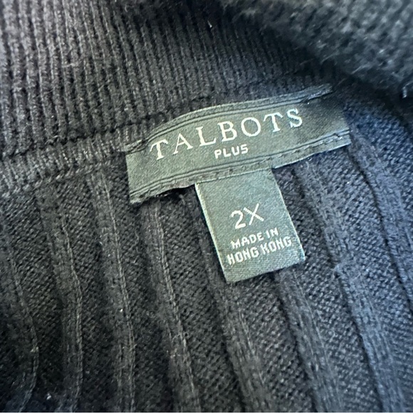 Talbots Black Ribbed Knit Turtleneck Sweater Long Sleeve, 2X - Picture 8 of 9